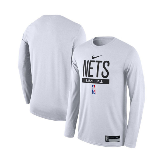 Men's White Brooklyn Nets 2022/23 Legend On-Court Practice Performance Long Sleeve T-shirt
