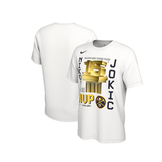 Men's Nikola Jokic White Denver Nuggets 2023 NBA Finals Champions MVP T-shirt