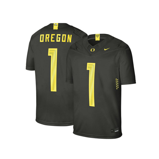 Men's Graphite, Yellow #1 Sequoia Oregon Ducks Alternate Game Jersey