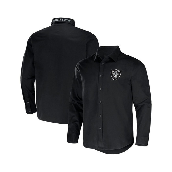 Men's NFL x Darius Rucker Collection by Black Las Vegas Raiders Convertible Twill Long Sleeve Button-Up Shirt