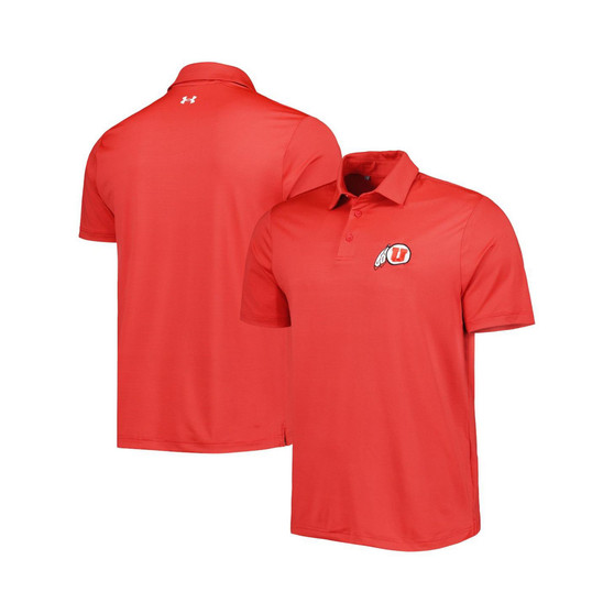 Men's Red Utah Utes Green Trail Stripe Polo Shirt