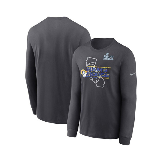 Men's Anthracite Los Angeles Rams Super Bowl LVI Champions Hometown Long Sleeve T-shirt