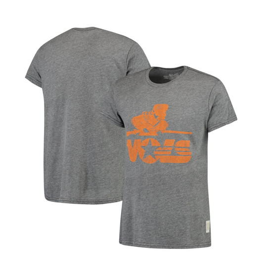 Men's Heathered Gray Tennessee Volunteers Vintage-Like Musketeer Tri-Blend T-shirt