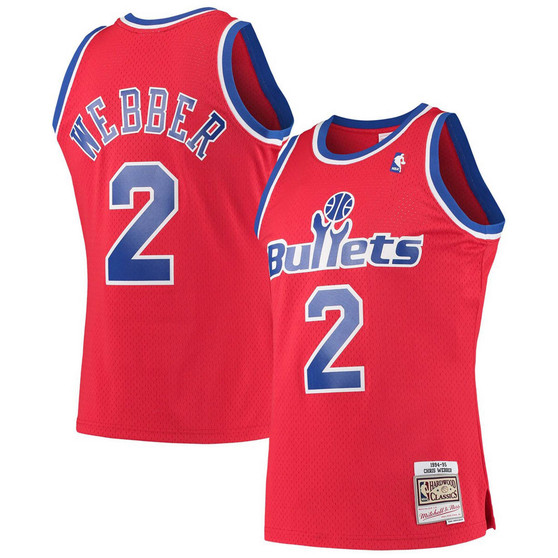Men's Chris Webber Red Washington Bullets Hardwood Classics 1994-95 Swingman Jersey