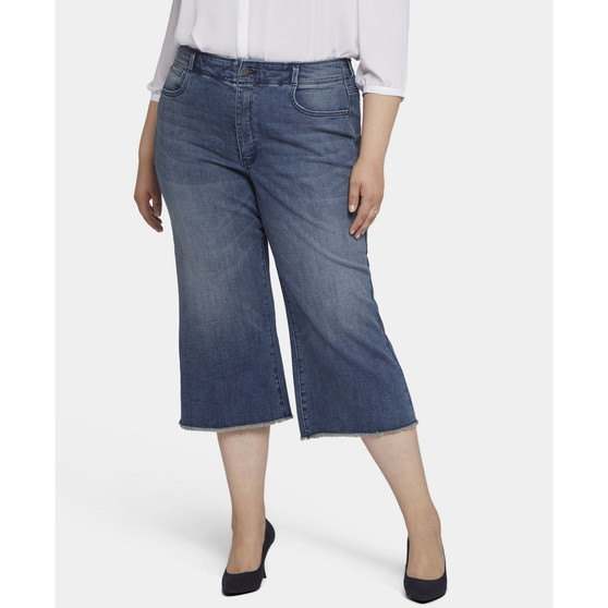 Plus Size Wide Leg Capri Jeans