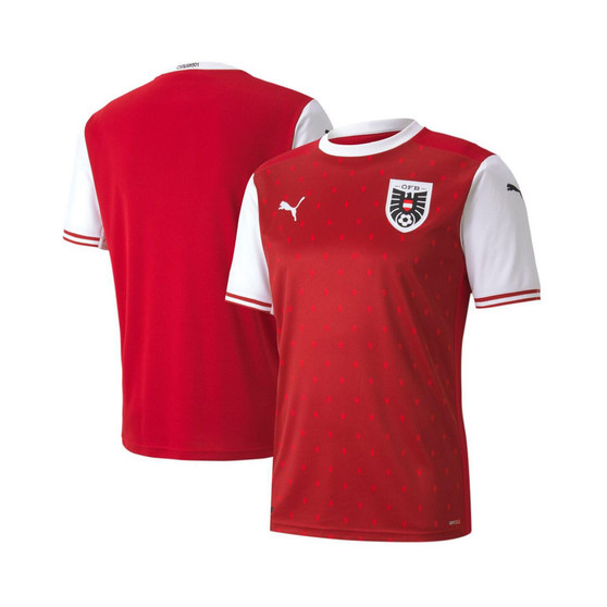 Men's Red, White Austria National Team 2020/21 Home Replica Jersey