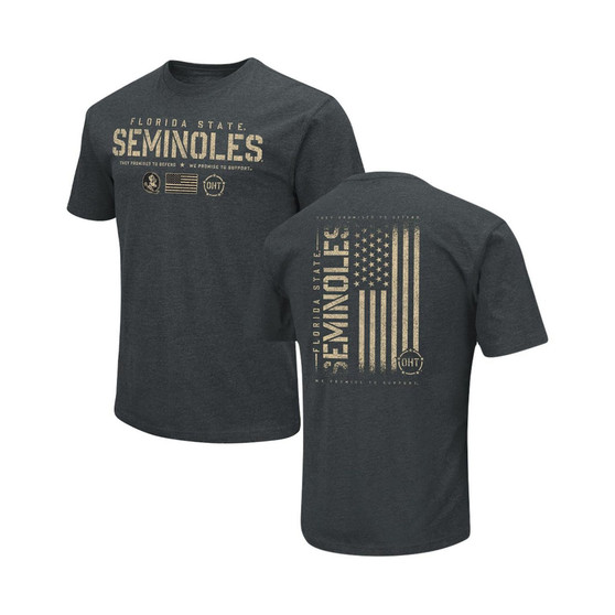 Men's Heathered Black Florida State Seminoles OHT Military-Inspired Appreciation Flag 2.0 T-shirt