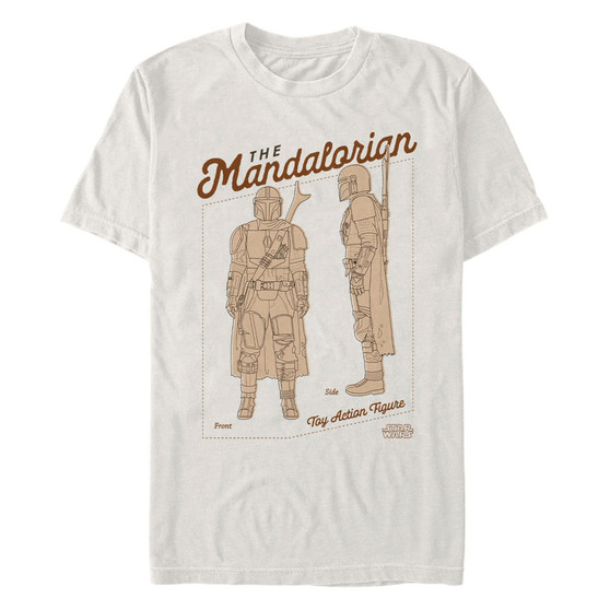 Star Wars Men's Mandalorian Toy Action Figure T-shirt