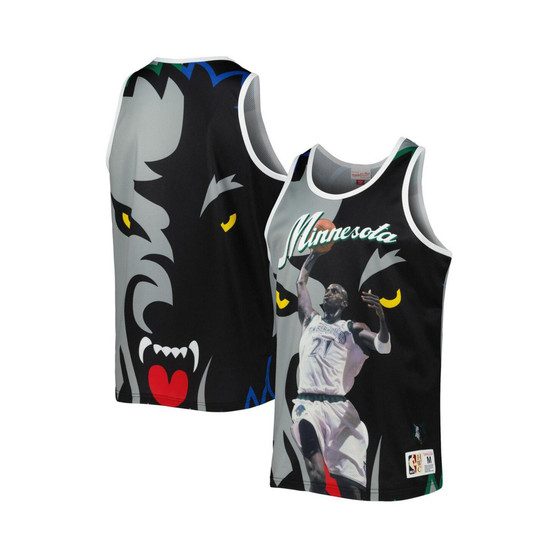 Men's Kevin Garnett Black and Gray Minnesota Timberwolves Sublimated Player Tank Top