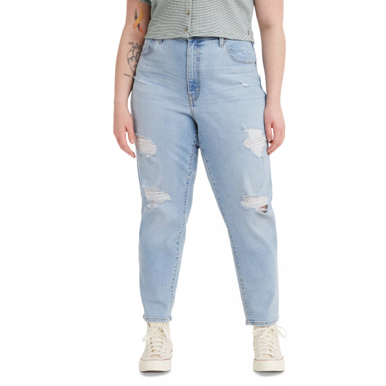 Trendy Plus Size Women's High-Waisted Mom Jeans