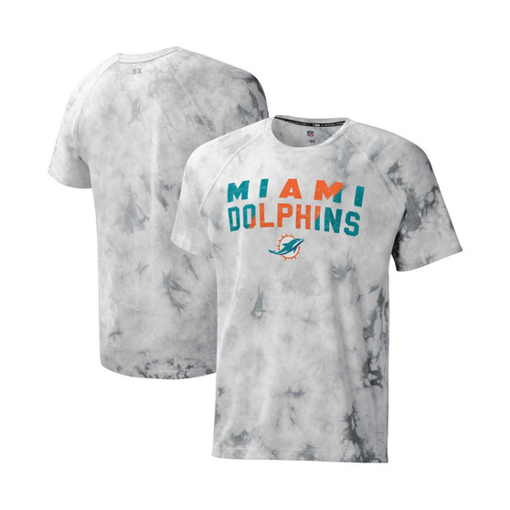 Men's Gray Miami Dolphins Resolution Tie-Dye Raglan T-shirt