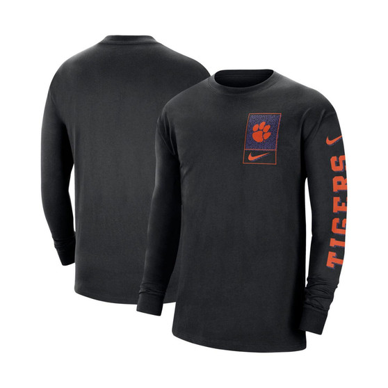Men's Black Clemson Tigers Seasonal Max90 2-Hit Long Sleeve T-shirt