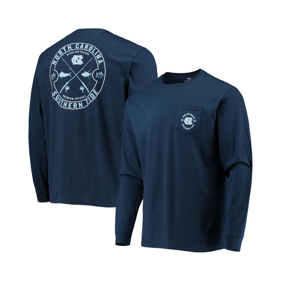 Men's Navy North Carolina Tar Heels Catch and Release Long Sleeve T-shirt