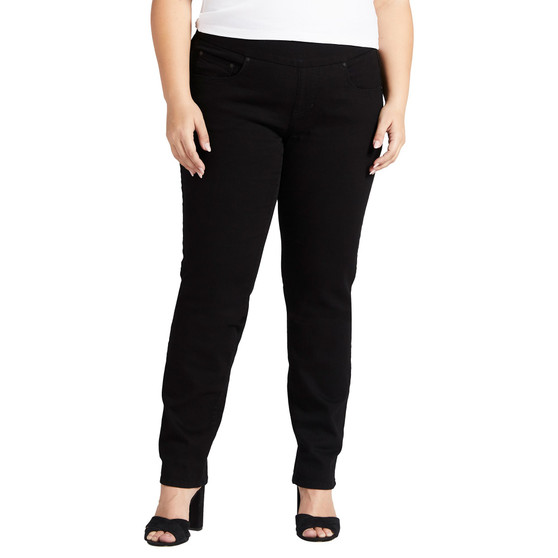 Plus Size Peri Mid Rise Straight Leg Pull-On Jeans