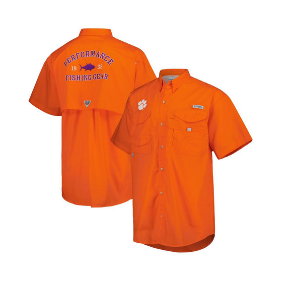 Men's Orange Clemson Tigers Bonehead Button-Up Shirt