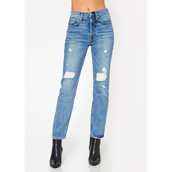 Women's High Rise Straight Crop Jeans In Carpenter For Adult