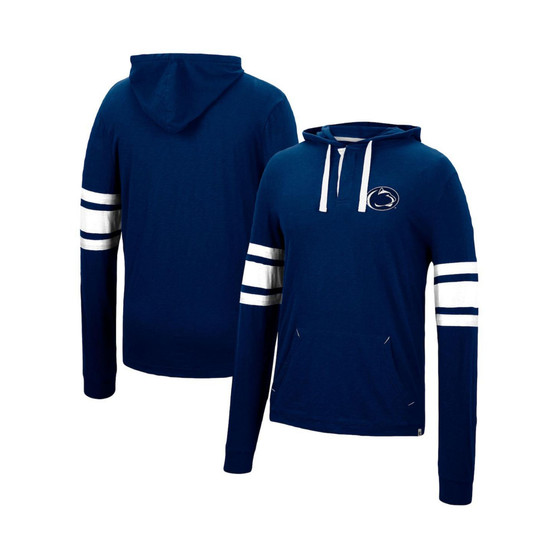 Men's Navy Penn State Nittany Lions Lebowski Hoodie Long Sleeve T-shirt
