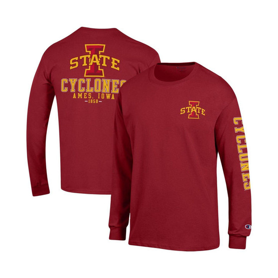 Men's Cardinal Iowa State Cyclones Team Stack Long Sleeve T-shirt