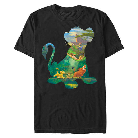Disney Men's The Lion King Simba and Friends Silhouette Short Sleeve T-Shirt
