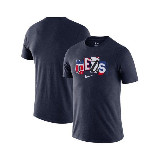 Men's Navy Brooklyn Nets 2021/22 City Edition Essential Wordmark Collage T-shirt