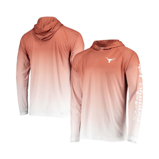 Men's Burnt Orange Texas Longhorns Terminal Tackle Omni-Shade UPF 50 Long Sleeve Hooded T-shirt
