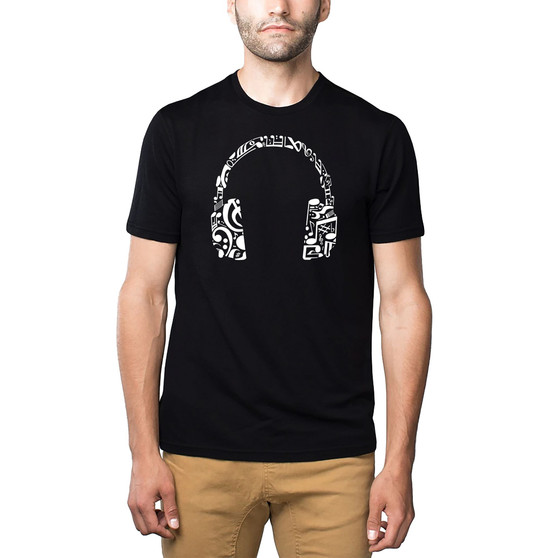 Men's Premium Blend Word Art Music Note Headphones T-shirt