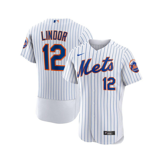 Men's Francisco Lindor White New York Mets Home Authentic Player Jersey