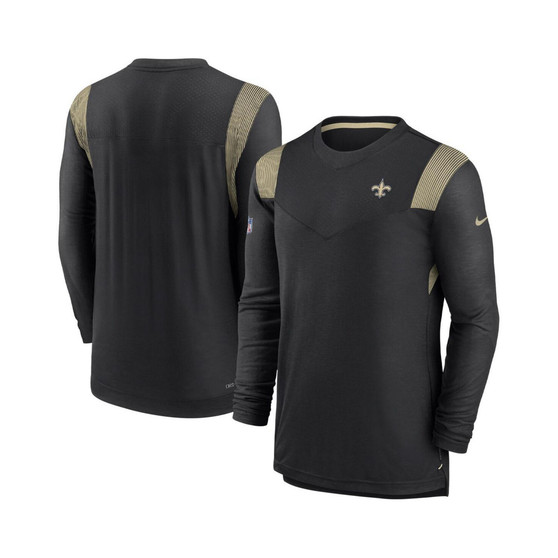 Men's Black New Orleans Saints Sideline Tonal Logo Performance Player Long Sleeve T-shirt