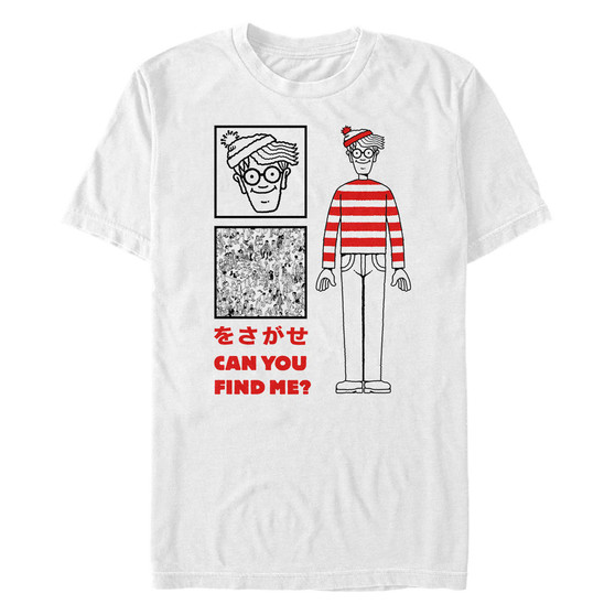 Where's Waldo Men's Kanji Can You Find Me Short Sleeve T-Shirt
