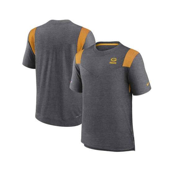 Men's Heather Charcoal Green Bay Packers Sideline Tonal Logo Performance Player T-shirt