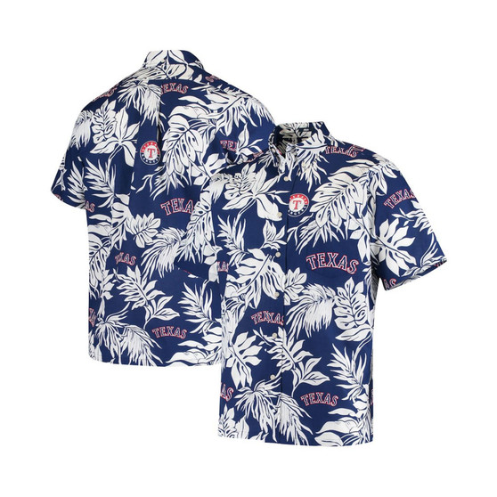 Men's Navy Texas Rangers Aloha Button-Down Shirt
