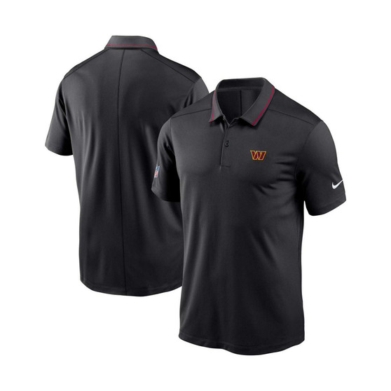Men's Black Washington Commanders Sideline Victory Performance Polo Shirt