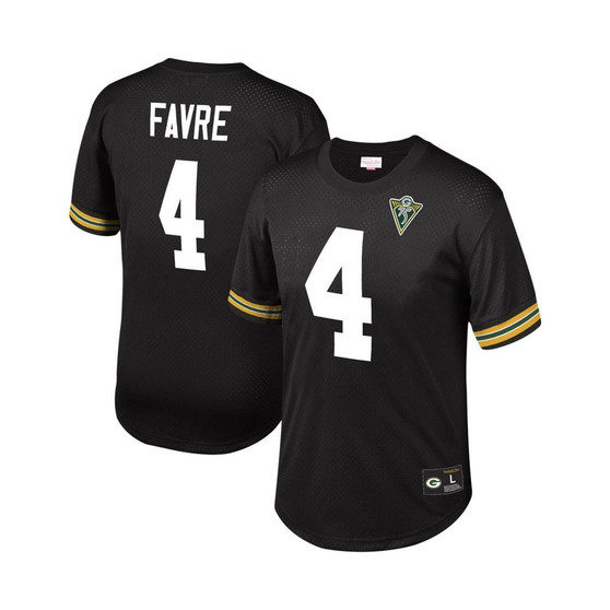 Men's Brett Favre Black Green Bay Packers Retired Player Name and Number Mesh Top