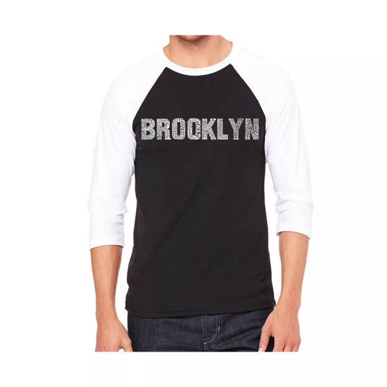 Brooklyn Neighborhoods Men's Raglan Word Art T-shirt