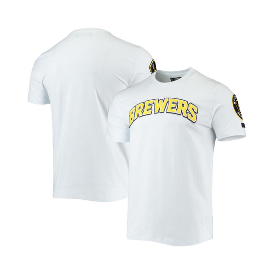 Men's White Milwaukee Brewers Team Logo T-shirt