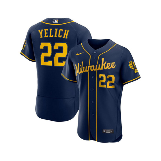 Men's Christian Yelich Navy Milwaukee Brewers Alternate Authentic Player Jersey