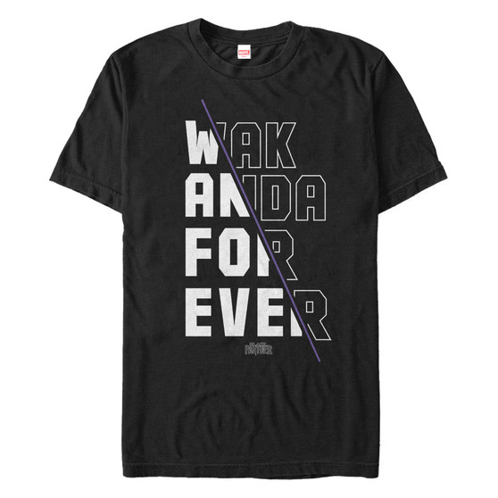Marvel Men's Black Panther Slanted Wakanda Short Sleeve T-Shirt