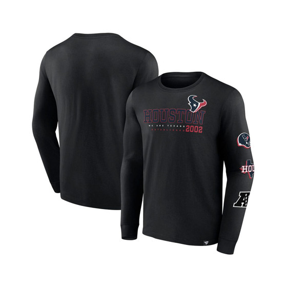 Men's Branded Black Houston Texans High Whip Pitcher Long Sleeve T-shirt