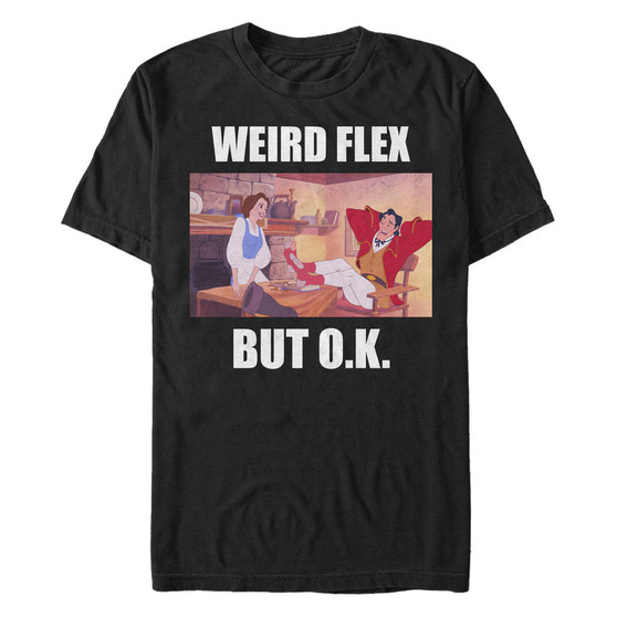 Disney Men's Beauty and the Beast Weird Flex Gaston Meme, Short Sleeve T-Shirt
