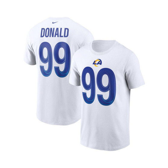 Men's Aaron Donald White Los Angeles Rams Name and Number T-shirt
