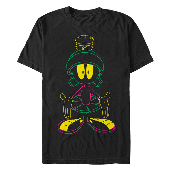 Looney Tunes Men's Neon Marvin The Martian Short Sleeve T-Shirt