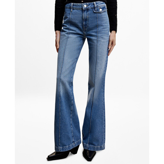 Women's High-Waist Wideleg with Seams Jeans