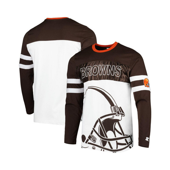 Men's Brown, White Cleveland Browns Halftime Long Sleeve T-shirt
