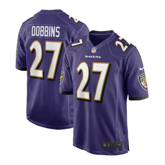 Men's J.K. Dobbins Purple Baltimore Ravens Game Team Jersey