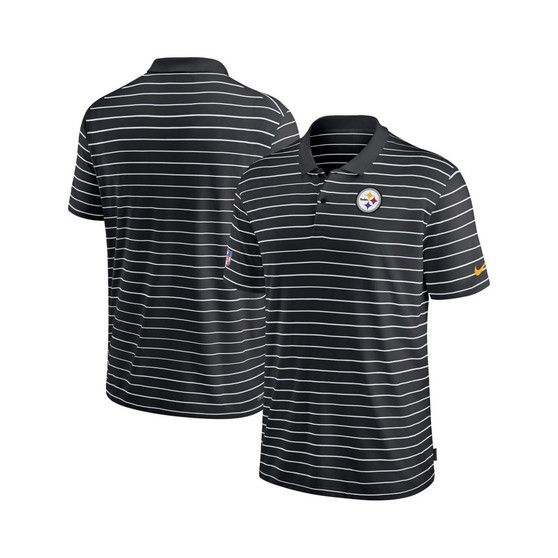 Men's Black Pittsburgh Steelers Sideline Lock Up Victory Performance Polo Shirt