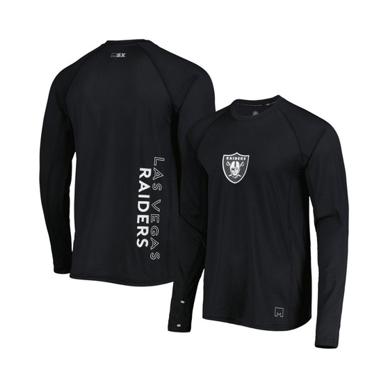 Men's Black Las Vegas Raiders Interval Long Sleeve Raglan T-shirt