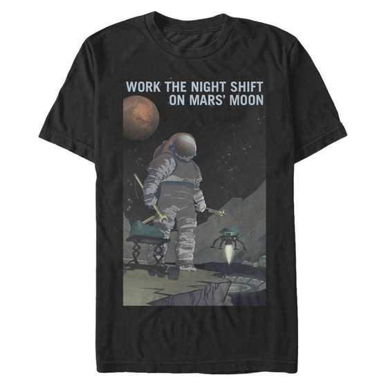 NASA Men's Mars Work The Night Shift Short Sleeve T-Shirt