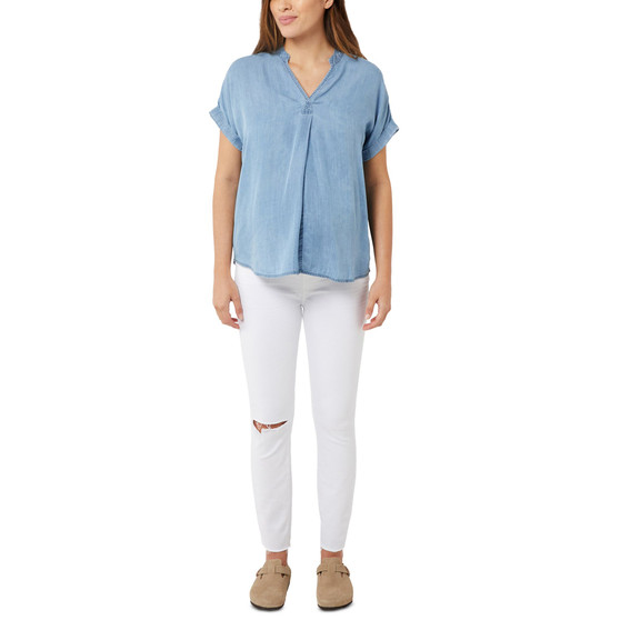 Hoxton Frayed-Hem Secret Fit Belly® Skinny Maternity Jeans