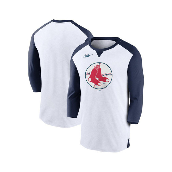 Men's White, Navy Boston Red Sox Rewind 3/4-Sleeve T-shirt