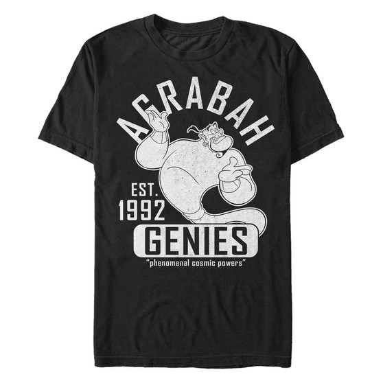 Disney Men's Aladdin Genie Collegiate Sports, Short Sleeve T-Shirt